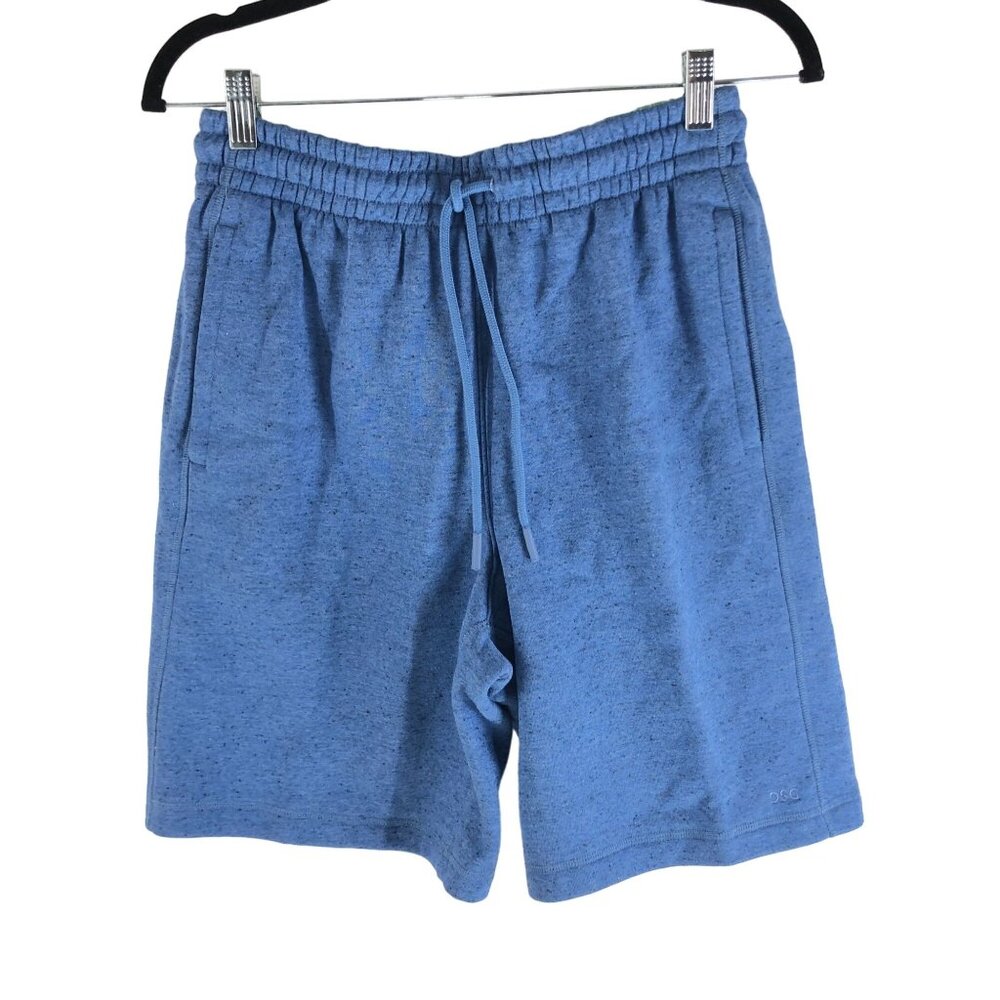 DSG Mens Fleece Shorts Loose Fit Elastic Waist 10" Inseam Heather Blue Size S